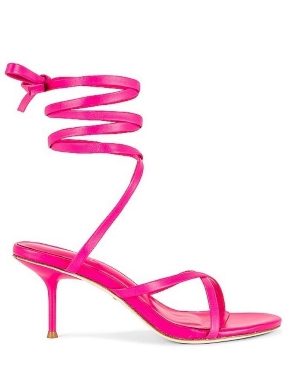 Rate Pink Strappy Wrap-Ankle Sandal